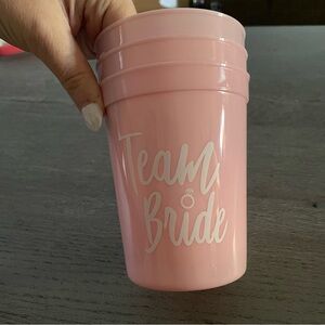 NWOT Set of 3 Pink 'Team Bride' Cups